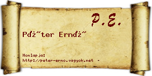 Péter Ernő névjegykártya